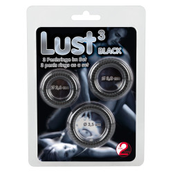 You2Toys Lot de 3 cockrings silicone Lust Noirs